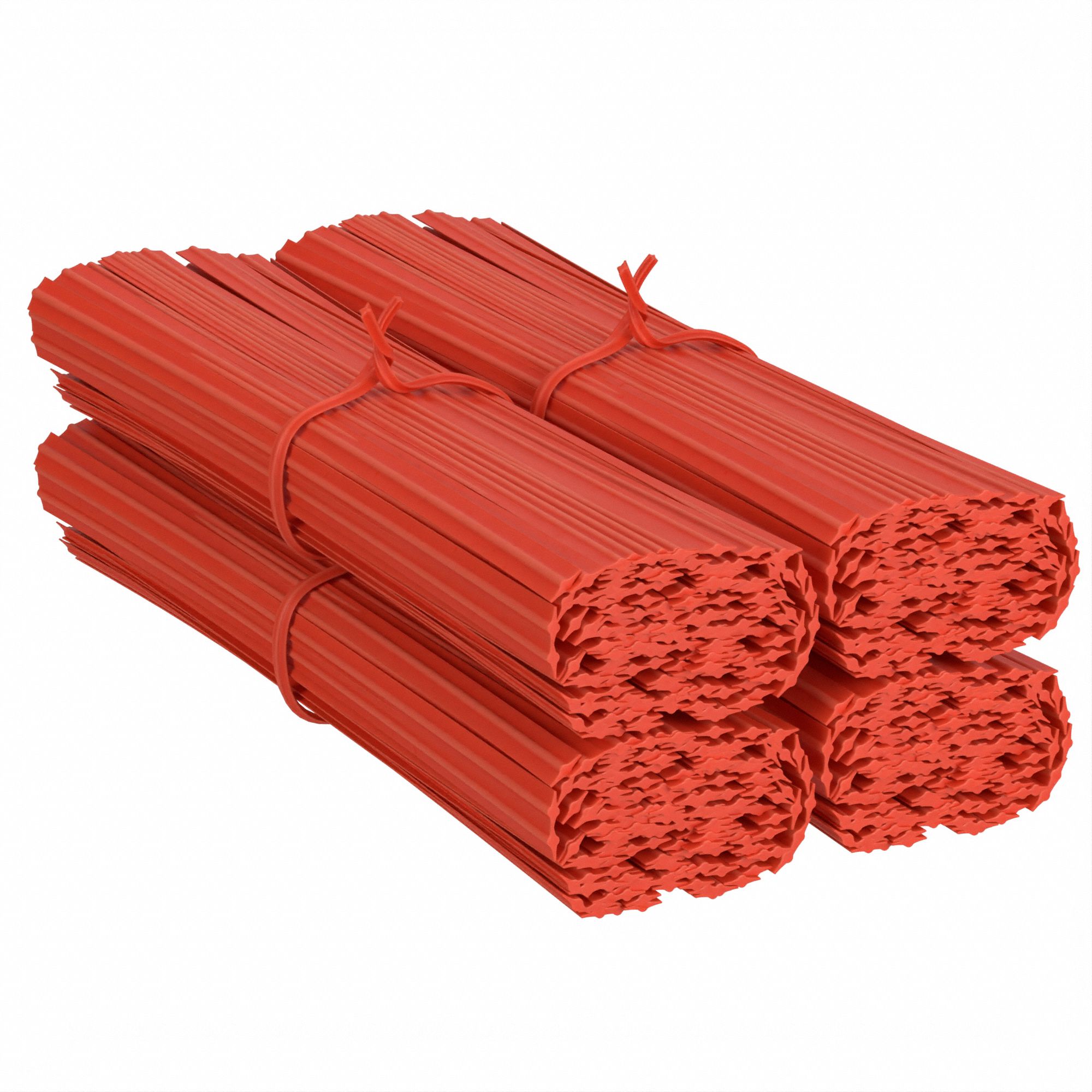 Twist Ties: 4 in Lg, 1/4 in Wd, Wire, Red, Paper, 2 in Max. Bundle Dia., 10, 000 PK
