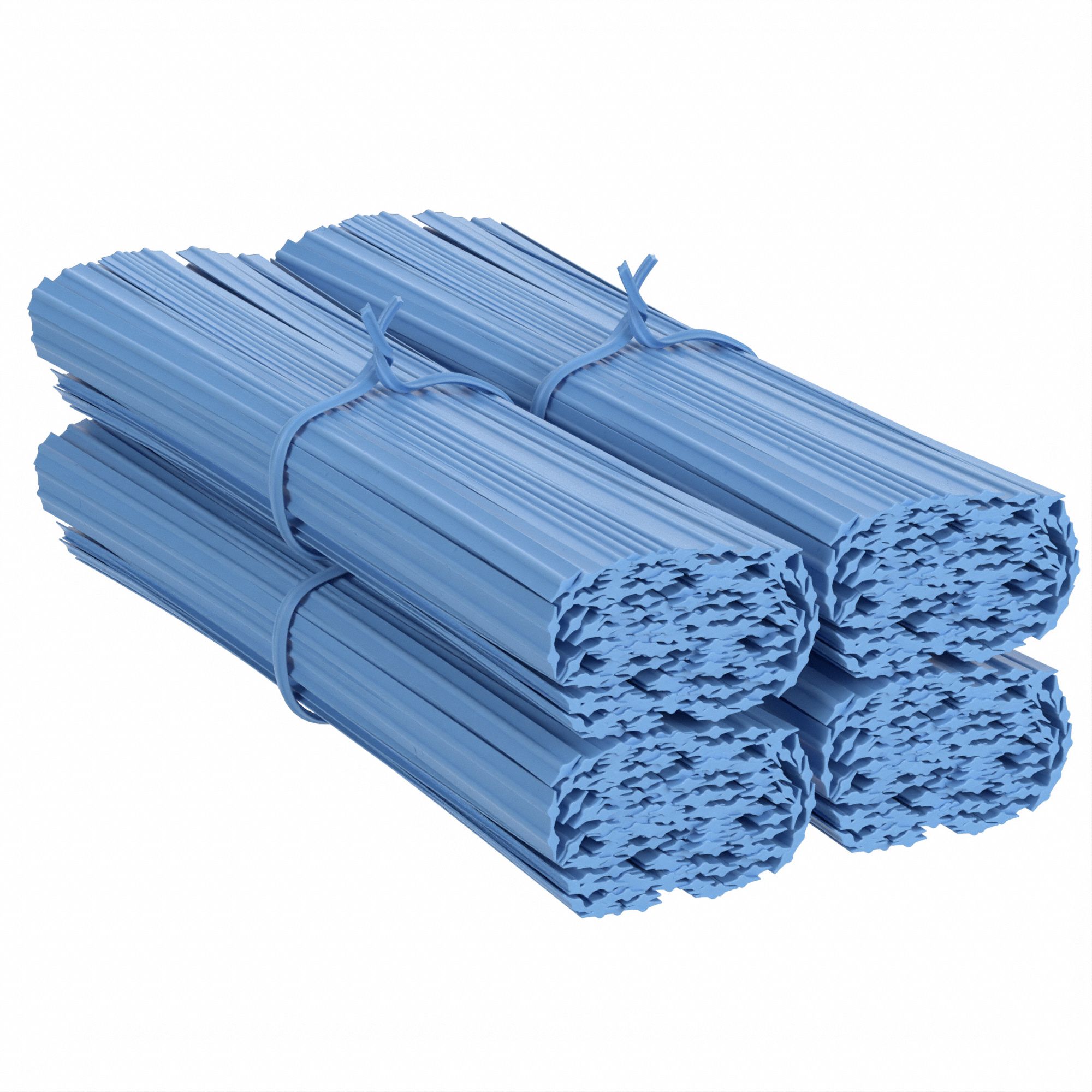 Twist Ties: 4 in Lg, 1/4 in Wd, Wire, Blue, Plastic, 10, 000 PK