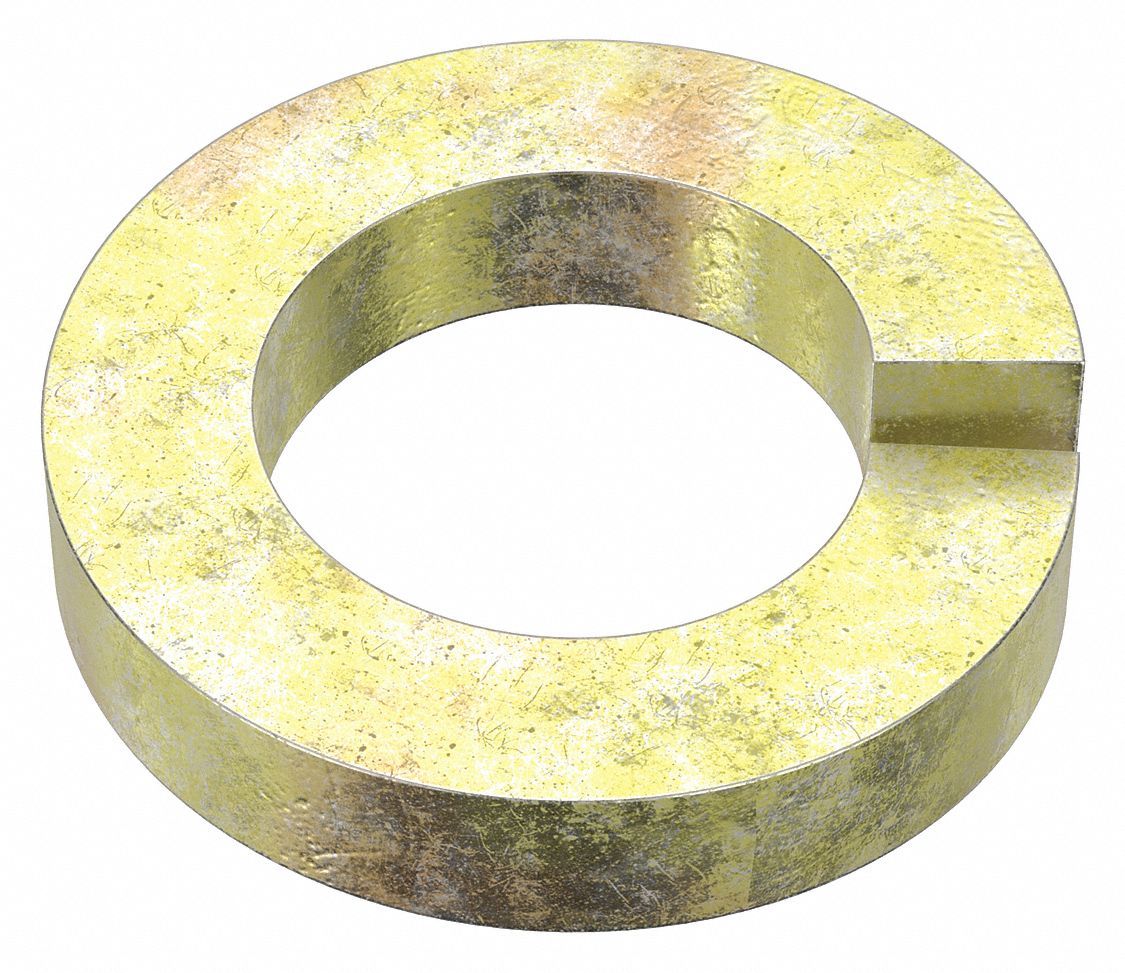Split Lock Washer: Steel, 1 1/8 in Screw Sz, 1 1/8 in Max. Inside Dia, 11/32 in Max Thick, 300 PK