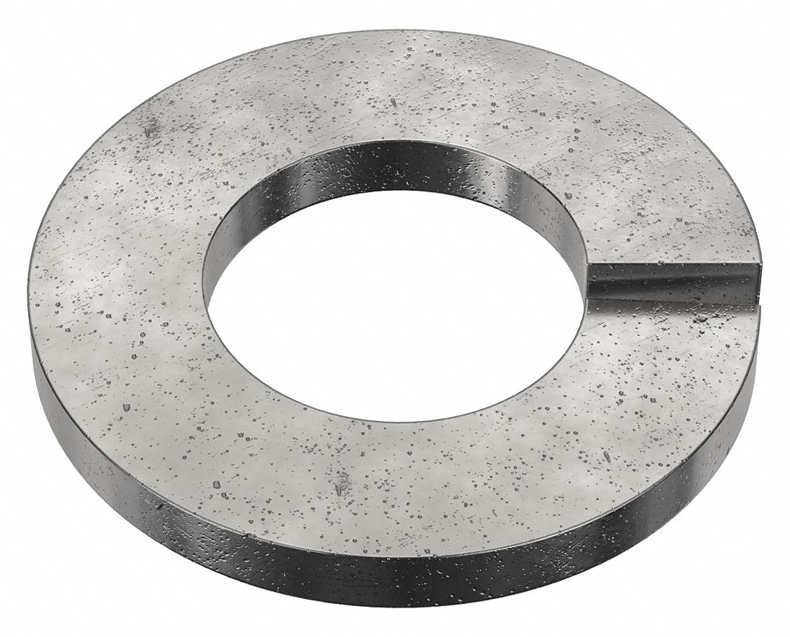 Split Lock Washer: Steel, 1/4 in Screw Sz, 1/4 in Max. Inside Dia, 3/64 in Max Thick, 27, 500 PK