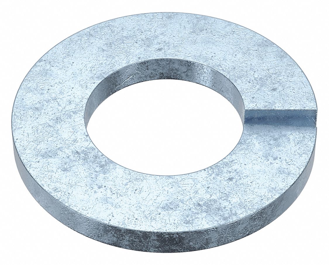 Split Lock Washer: Steel, 1/4 in Screw Sz, 1/4 in Max. Inside Dia, 3/64 in Max Thick, 27, 500 PK