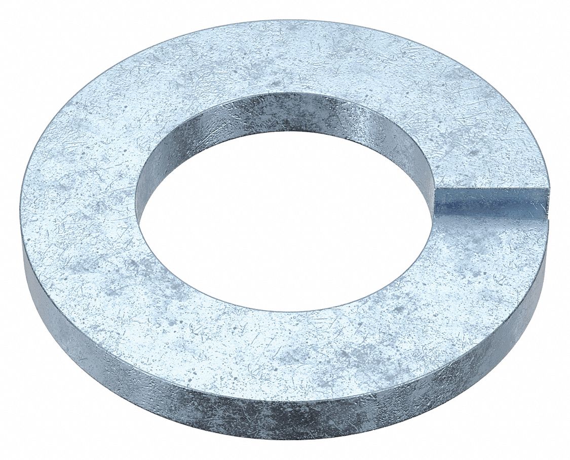 Split Lock Washer: Steel, 3/8 in Screw Sz, 3/8 in Max. Inside Dia, 1/16 in Max Thick, 10, 000 PK