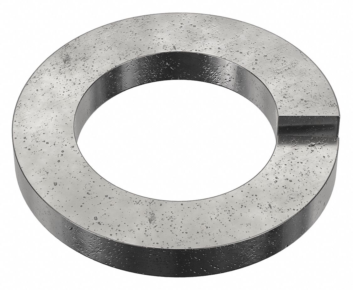 Split Lock Washer: Steel, 1 1/8 in Screw Sz, 1 1/8 in Max. Inside Dia, 7/32 in Max Thick, 475 PK