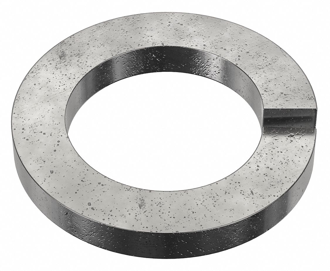 Split Lock Washer: Steel, 1 1/2 in Screw Sz, 1 1/2 in Max. Inside Dia, 9/32 in Max Thick, 225 PK