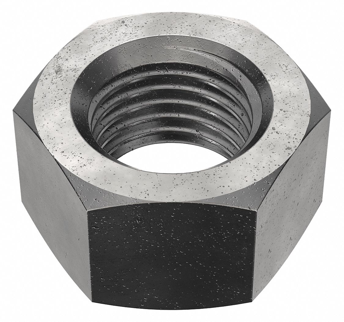 Hex Nut: Std Hex, 1 5/8"-5 1/2 Thread, 2 7/16 in Hex Wd, 1 25/64 in Hex Ht, Steel, Grade 2, 30 PK