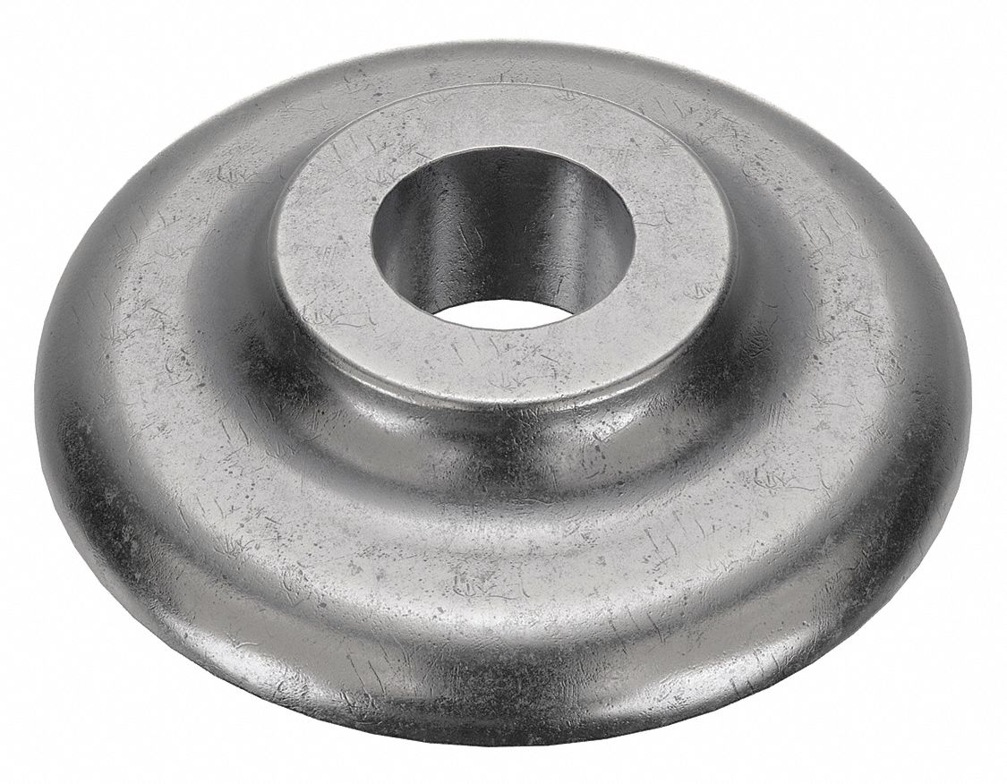 Ogee Washer: Hot Dipped Galvanized, Cast Iron, 5/8 in Screw Sz, 2 3/4 in Bottom Dia, 75 PK