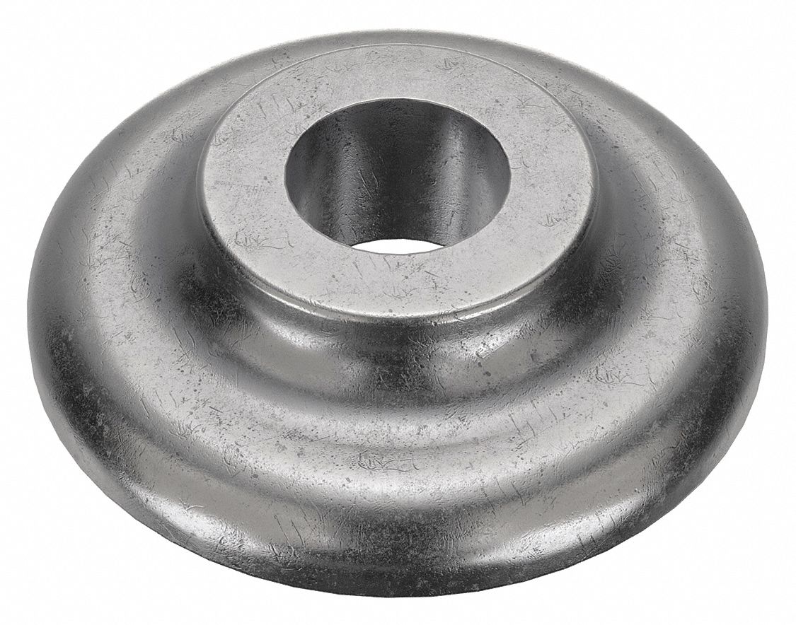 Ogee Washer: Hot Dipped Galvanized, Cast Iron, 1 1/8 in Screw Sz, 4 1/4 in Bottom Dia, 15 PK