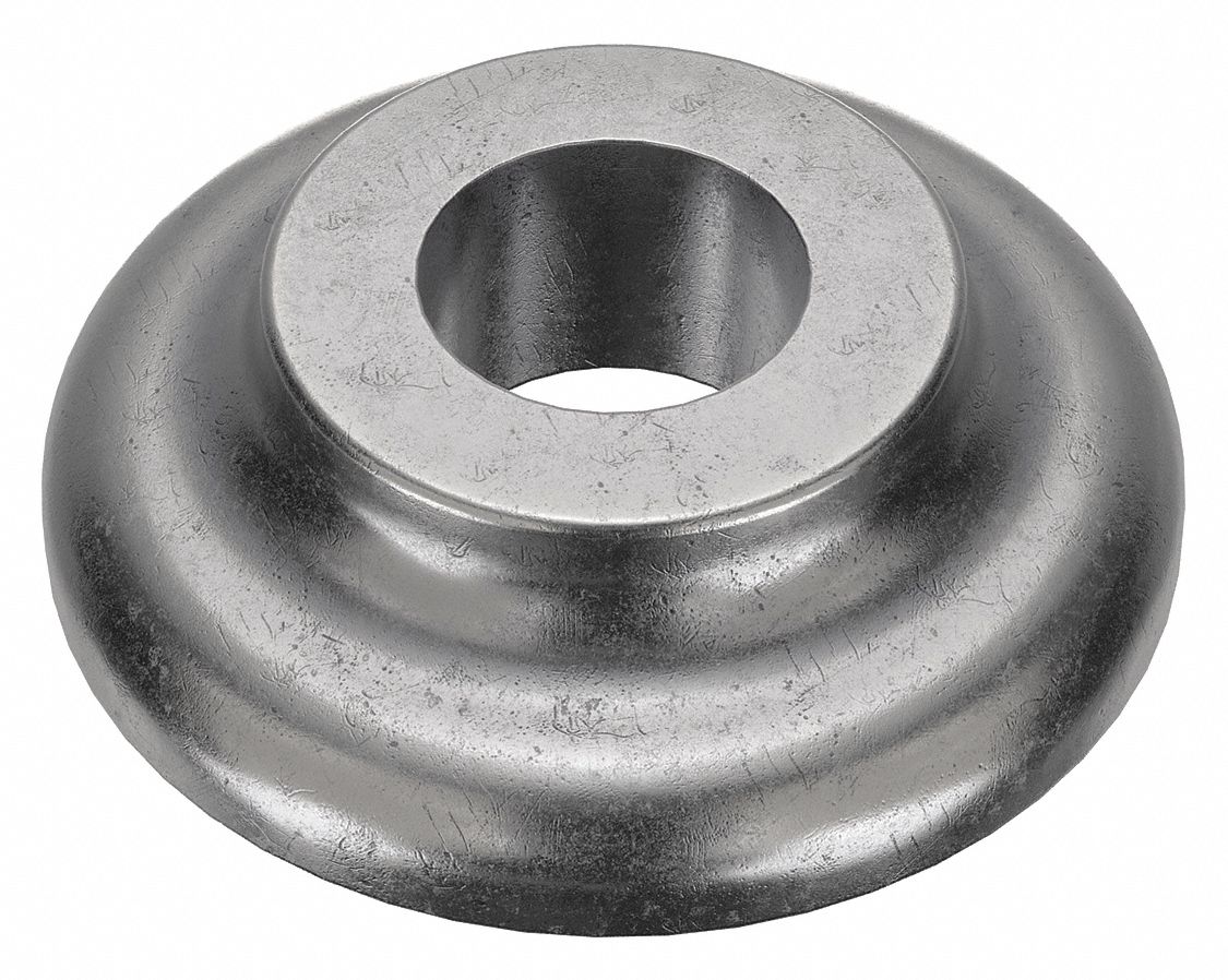 Ogee Washer: Hot Dipped Galvanized, Cast Iron, 1 1/4 in Screw Sz, 4 1/2 in Bottom Dia, 10 PK