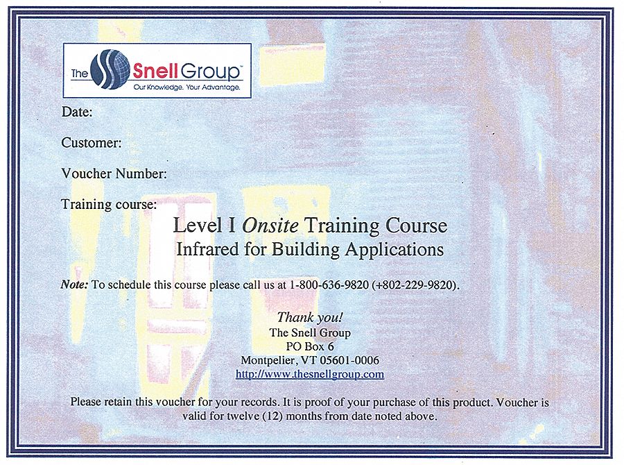 Level I Thermography Training: Infrared for Building Applications, On Site