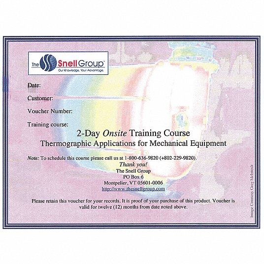 Thermography Training: Mechanical Applications, 16 Hours Over 2 Days, On Site, 5CVP9