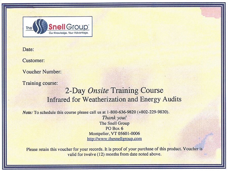 Thermography Training: Infrared for Weatherization and Energy Audits, On Site