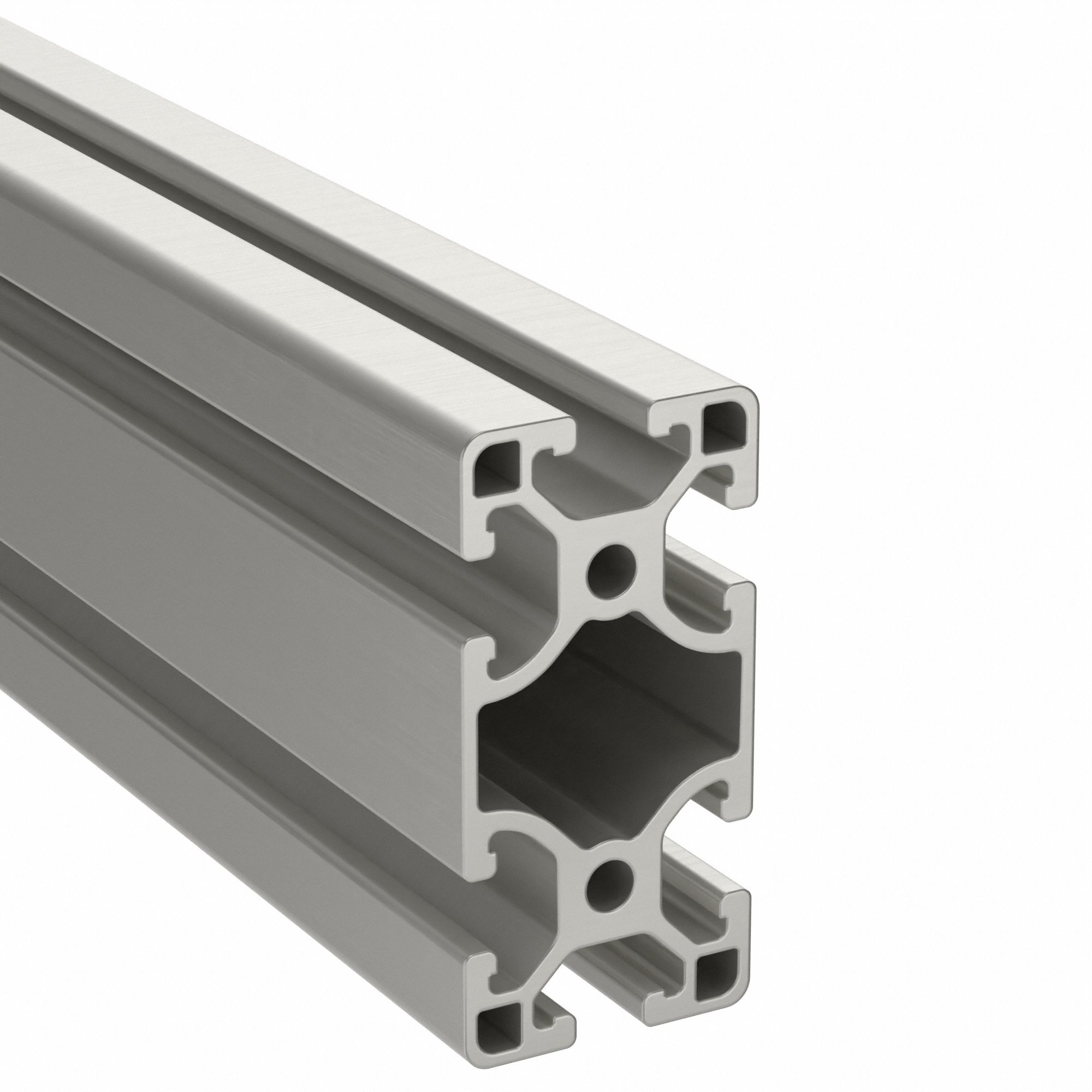 T-Slot Framing Extrusion: 15 Series, 4 ft Lg, 3 in x 1 1/2 in, Silver, Double, Smooth, 6 Slots