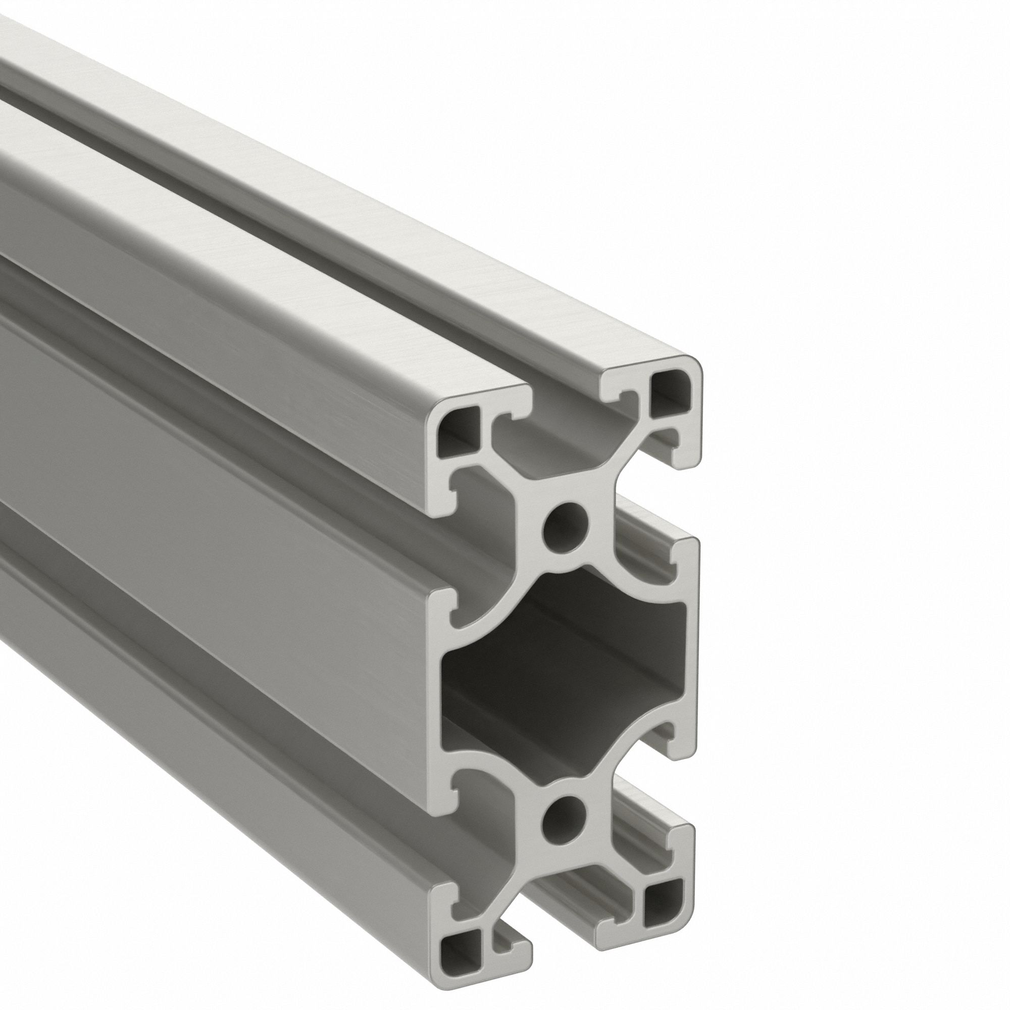T-Slot Framing Extrusion: 15 Series, 8 ft Lg, 3 in x 1 1/2 in, Silver, Double, Smooth, 6 Slots