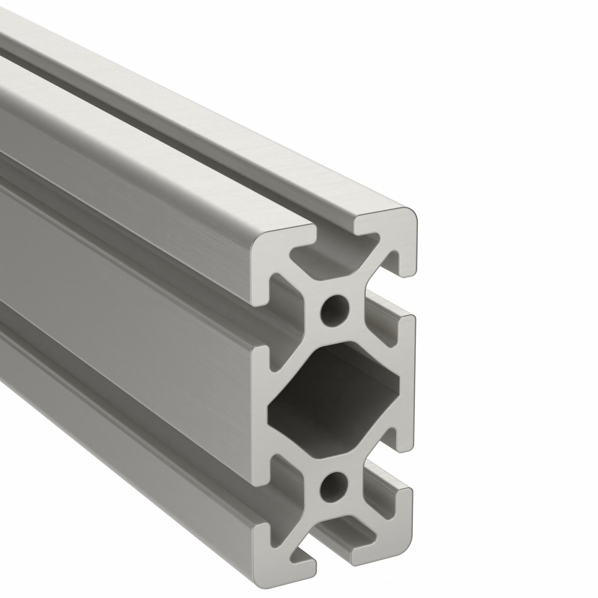 T-Slot Framing Extrusion: 15 Series, 8 ft Lg, 3 in x 1 1/2 in, Silver, Double, Smooth, 6 Slots
