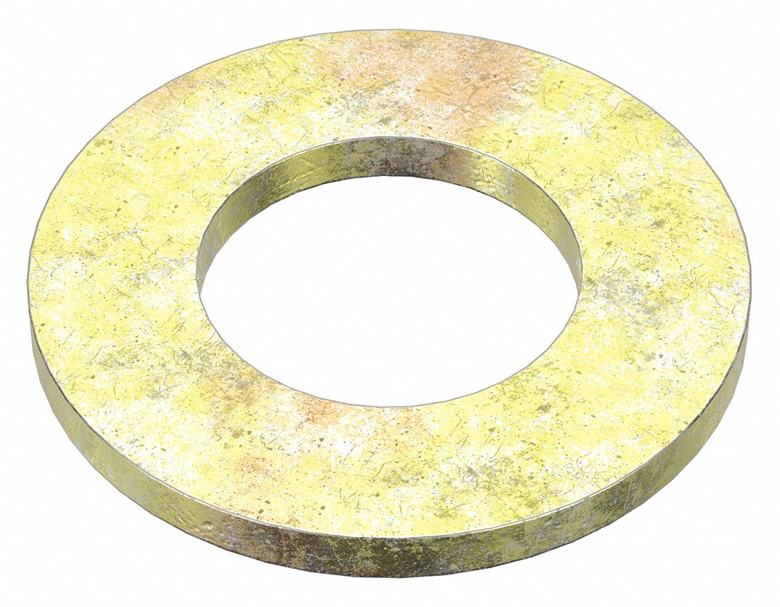 SAE Washer: Case Hardened, Zinc Yellow, Steel, 1 in Screw Sz, 1.063 in In Dia, 2 in Out Dia, 550 PK