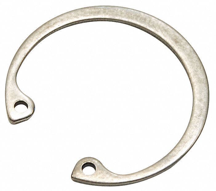 Standard Retaining Ring: Stainless Steel, Plain, For 2 in Bore Dia.