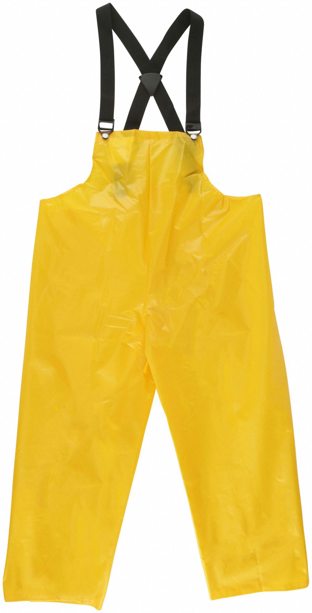 UNISEX RAIN BIB OVERALLS, POLYURETHANE, L, GOLD, 30 X 42, 12 MIL, BUCKLE