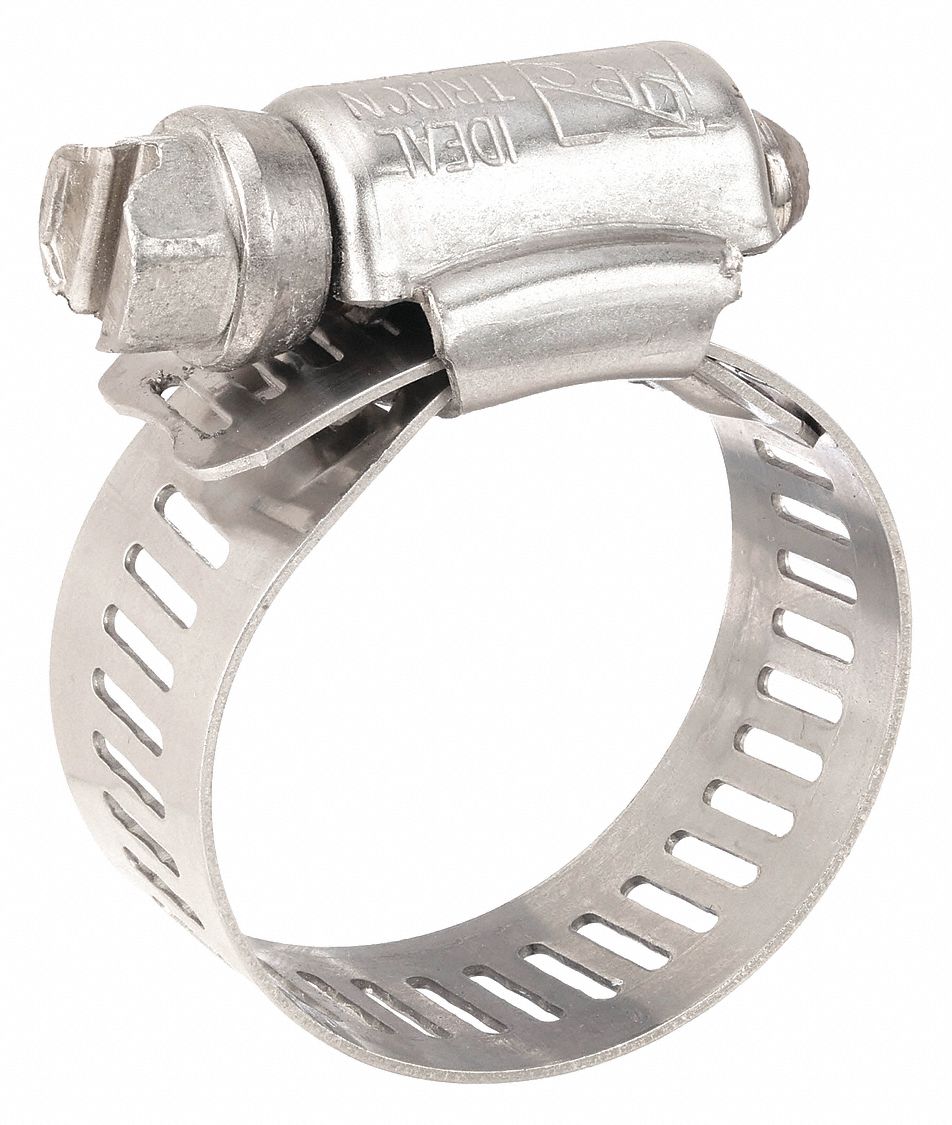WORM GEAR HOSE CLAMP, 301 SS, PERFORATED BAND, 7/16 IN TO 1 IN CLAMPING DIAMETER, 10 PK