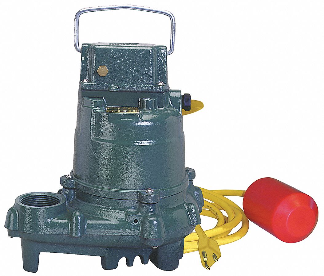 ZOELLER High-Temperature Submersible Sump Pump, HP 1/3, Max. Head 18.0 ...