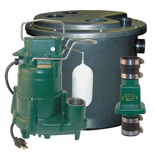 ZOELLER Sink Drain Pump System, HP 1/2 hp, Switch ...