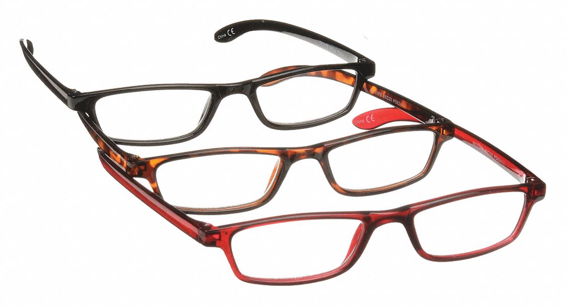 Reading Glasses, Pk 3 - Grainger