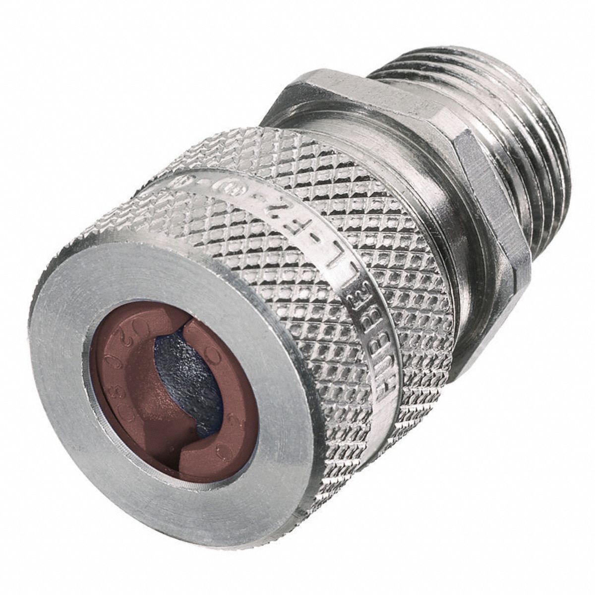 LIQUID TIGHT CORD CONNECTOR, ALUMINUM, ¾ IN MNPT, 0.50 IN TO 0.63 IN, SILVER, 1 CORD