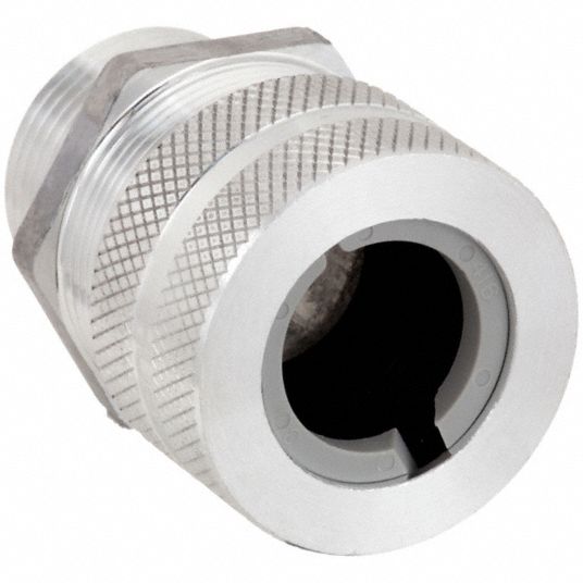 Liquid Tight Cord Connector with Strain Relief: Straight, Aluminum, 1 1/4  in MNPT, Mesh, 1 Cords