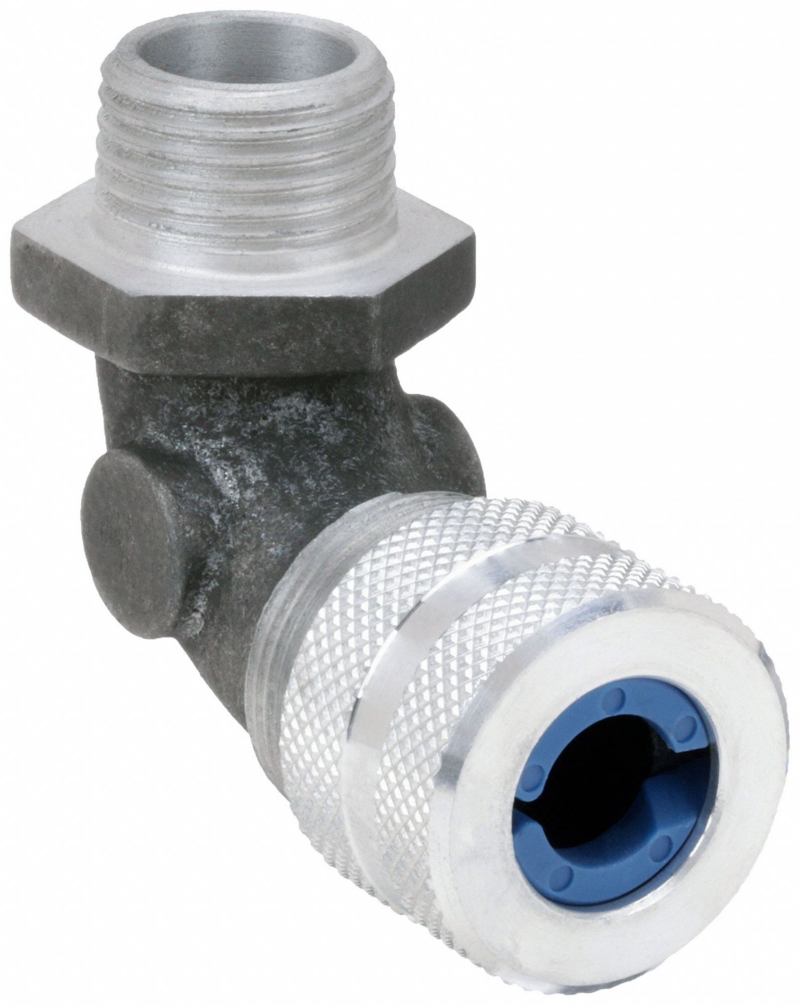 LIQUID TIGHT CORD CONNECTOR, ALUMINUM, ½ IN MNPT, 0.38 IN TO 0.50 IN, SILVER, 1 CORD