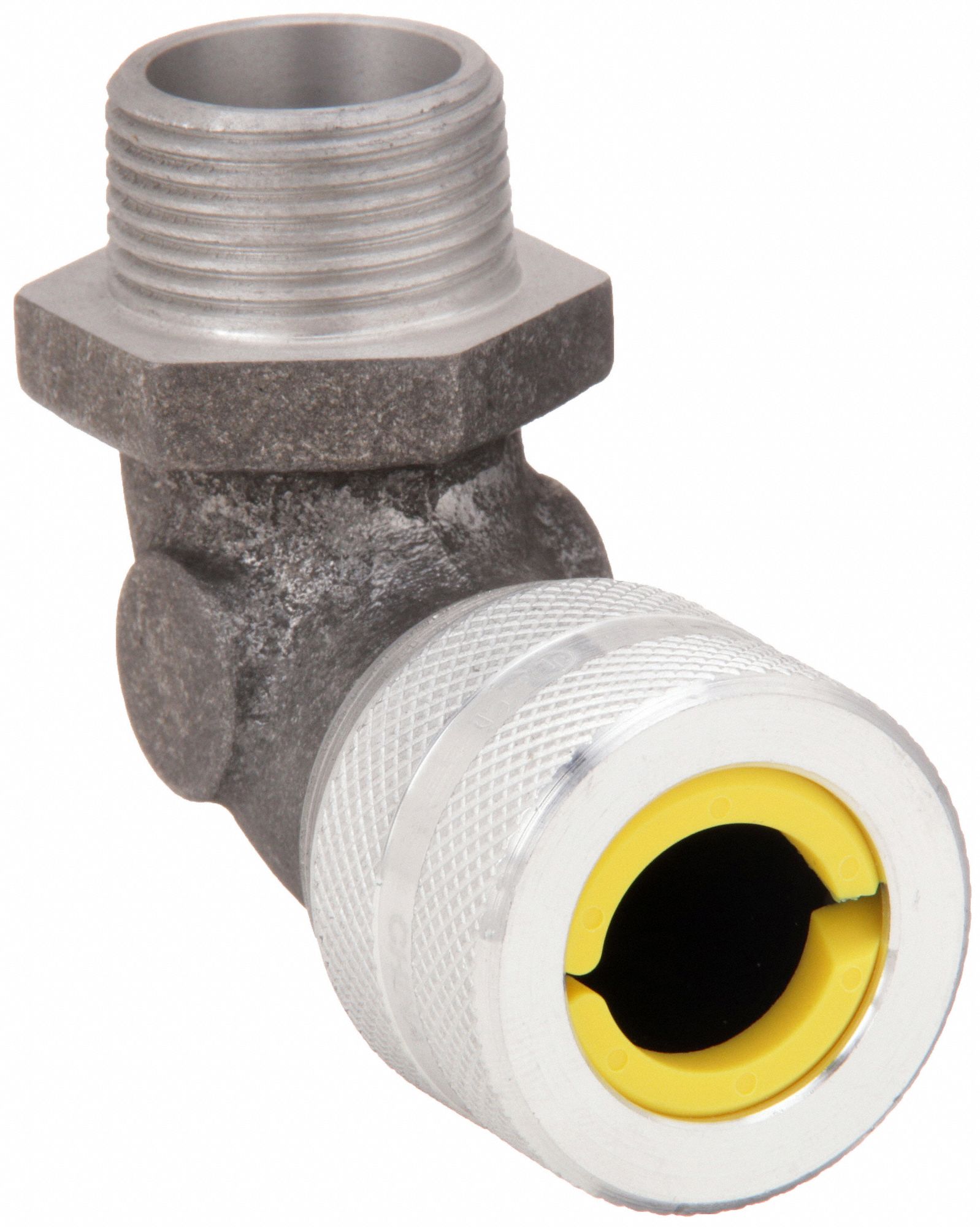 LIQUID TIGHT CORD CONNECTOR, ALUMINUM, 1 IN MNPT, 0.63 IN TO 0.75 IN, SILVER