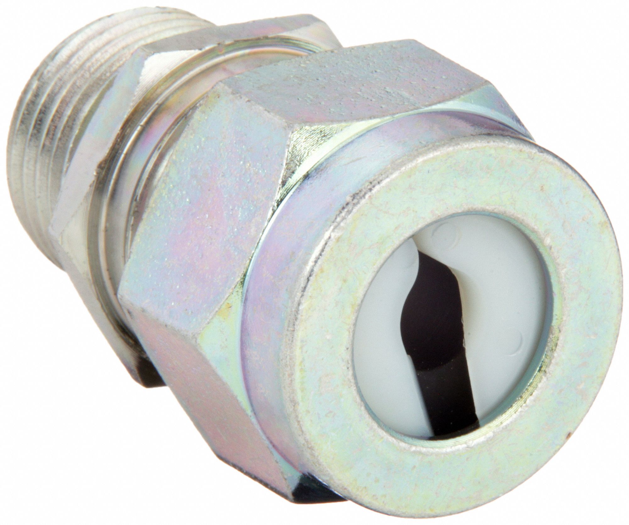 LIQUID TIGHT CORD CONNECTOR, STEEL, ½ IN MNPT, 0.25 IN TO 0.38 IN, SILVER