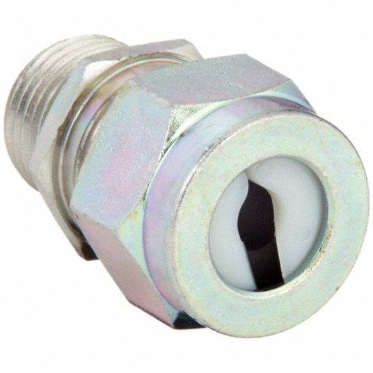 Steel, 1/2 in MNPT, Liquid Tight Cord Connector - 5D923