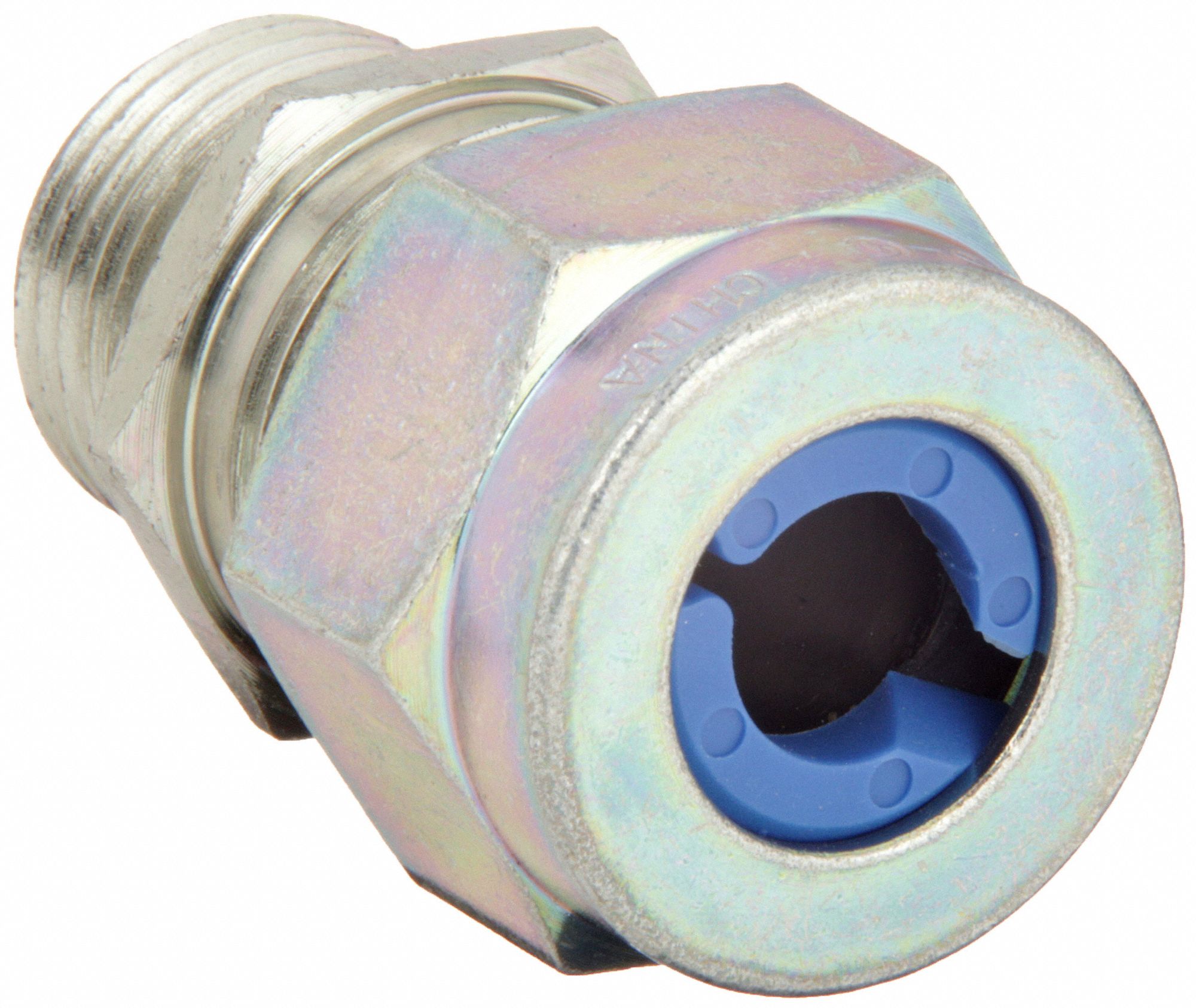 LIQUID TIGHT CORD CONNECTOR, STEEL, ½ IN MNPT, 0.38 IN TO 0.50 IN, SILVER