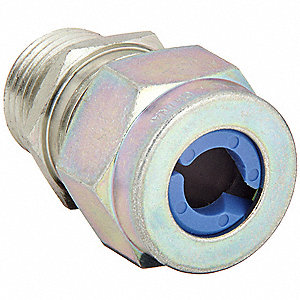 LIQUID TIGHT CORD CONNECTOR, STEEL, ¾ IN MNPT, 0.38 IN TO 0.50 IN, SILVER, 1 CORD
