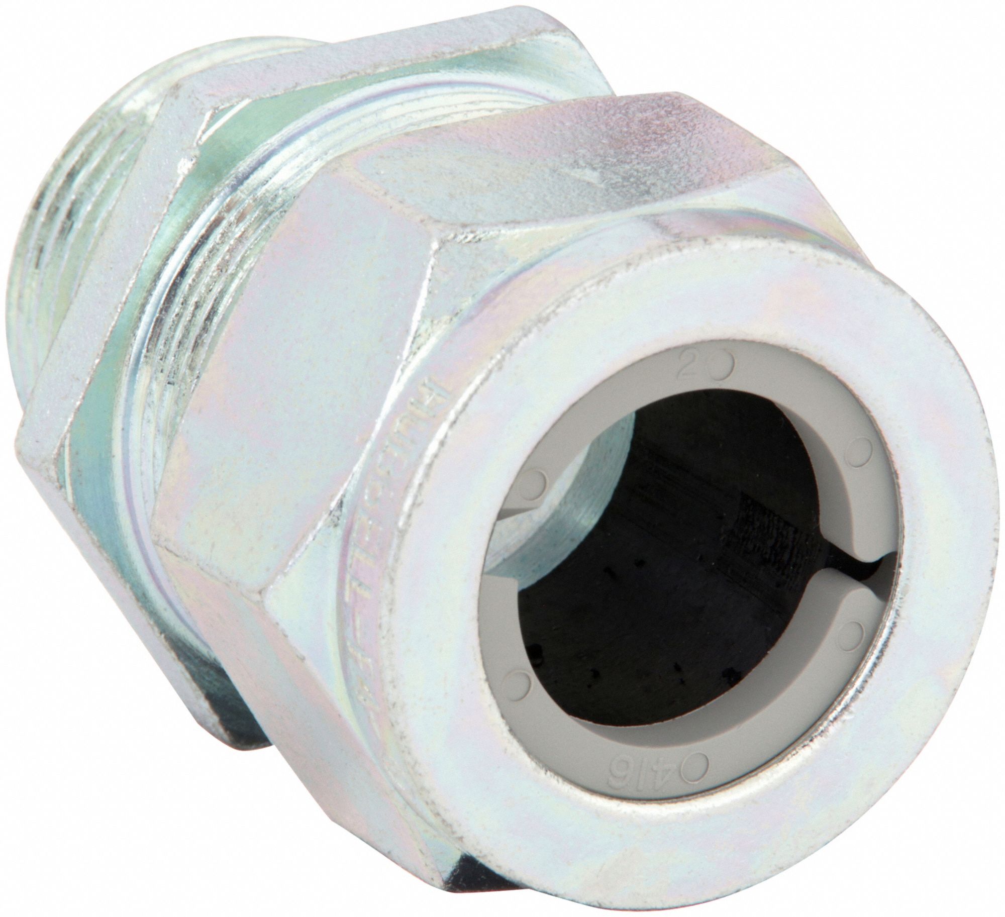 Liquid Tight Cord Connector: Steel, 1 in MNPT, 0.88 in to 1.00 in, Silver, 2 5/16 in Overall Lg