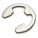 E STYLE RETAINING RING, 0.042 IN THICK, INCH, EXTERNAL, STANDARD, STAINLESS STEEL, 10 PK