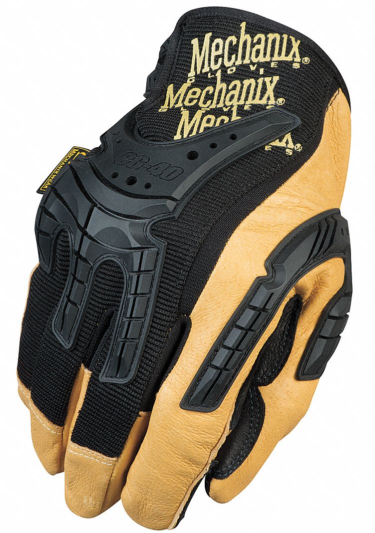 CG HEAVY DUTY MECHANICS GLOVES, L (10) FULL FINGER, PIGSKIN, TPR, 1 PR