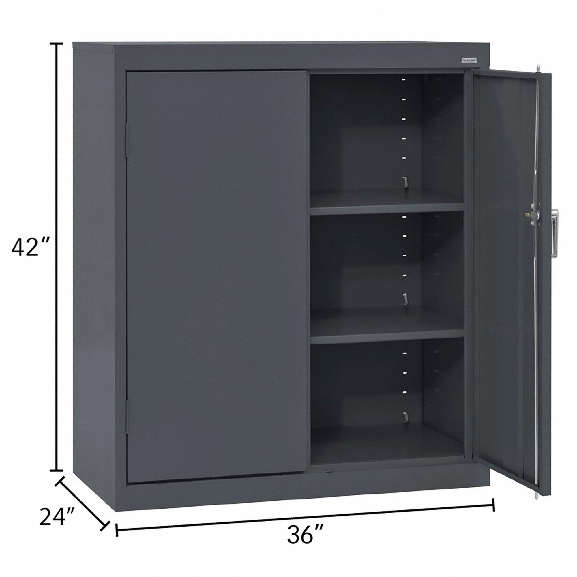 SANDUSKY Storage 36 in x 24 in x 42 in, Swing Handle & Keyed, 24 ga Panel Thick, Frame