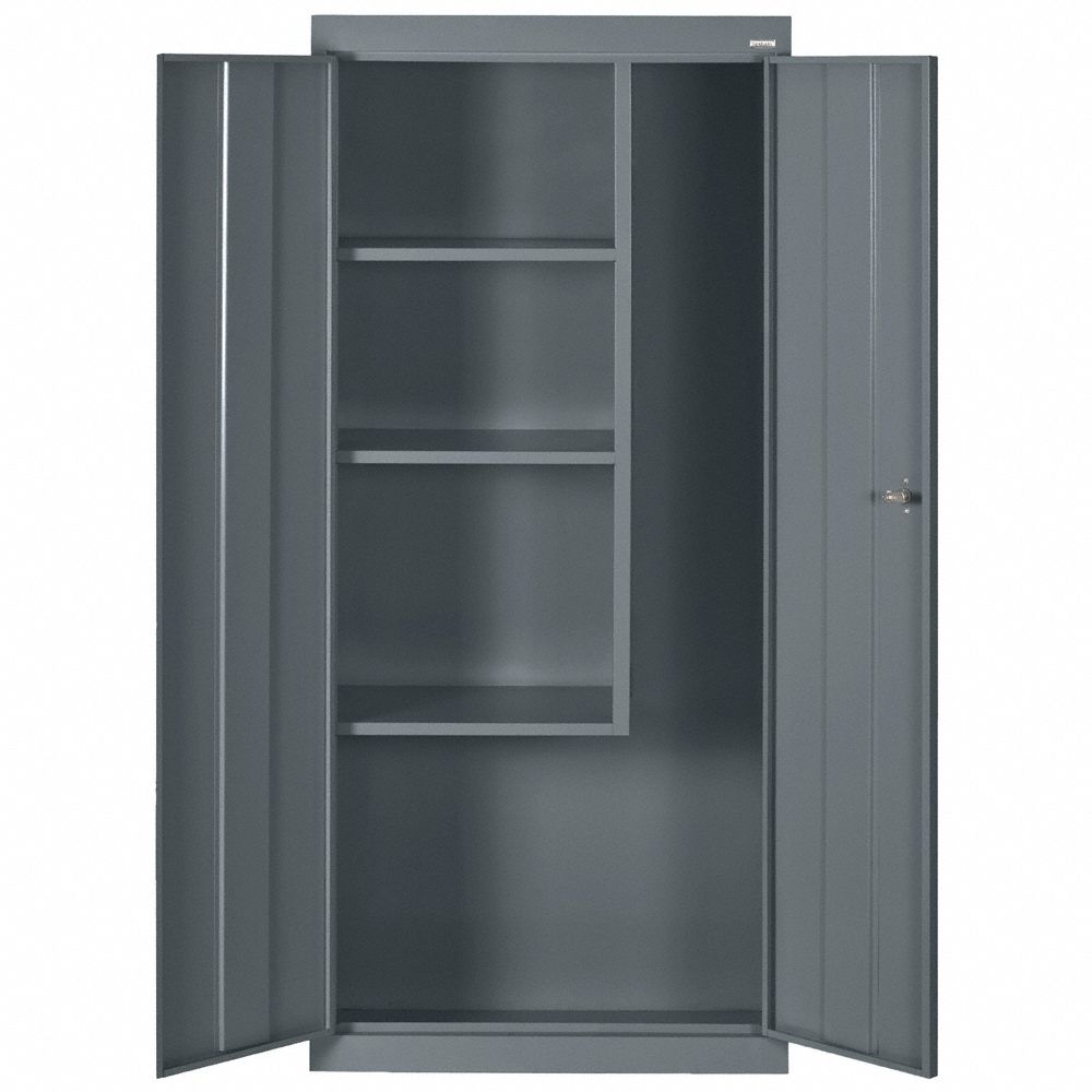 SANDUSKY Storage Cabinet: 30 in x 15 in x 66 in, 3 Fixed Shelves, Swing ...