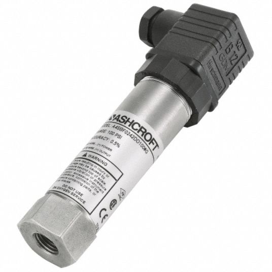 Ashcroft Pressure Transmitter 0 Psi To 100 Psi 4 To 20ma Dc Din 43650 Form A Connector Ip65 3717