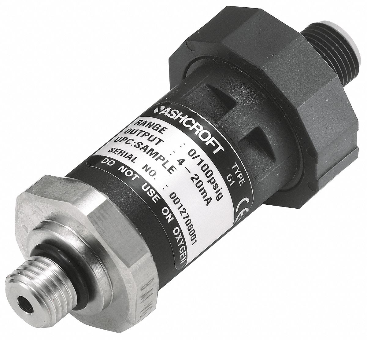 4 to 20mA DC Output 7/16-20 SAE Male Pressure Transmitter 0 to 3000 psi Ashcroft G17MEK42F23000# 