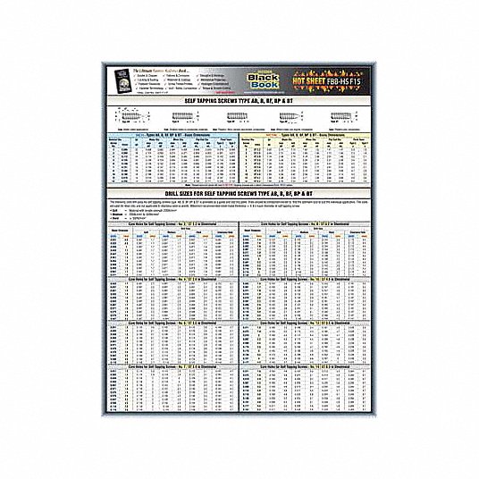 GRAINGER APPROVED 5DFE0 Engineering Tech Sheet,Drill Size Chart 