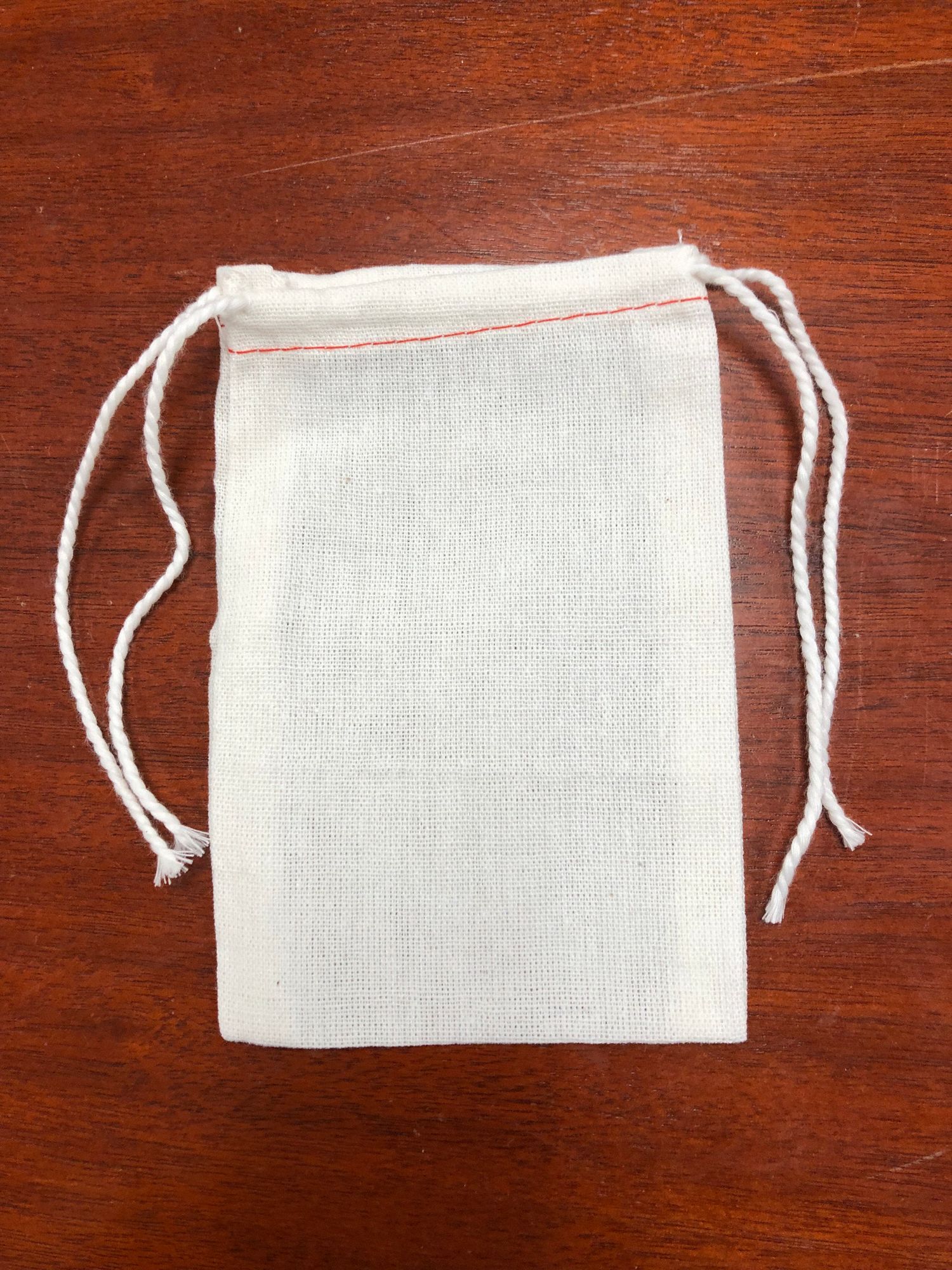 DRAWSTRING PARTS BAG, 4 IN L, 2¾ IN W, COTTON/POLY BLEND, NATURAL, 100 PK