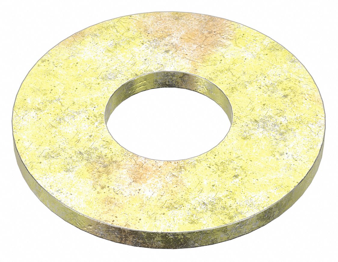USS Washer: Case Hardened, Zinc Yellow, Steel, 3/4 in Screw Sz, 0.813 in In Dia, 500 PK
