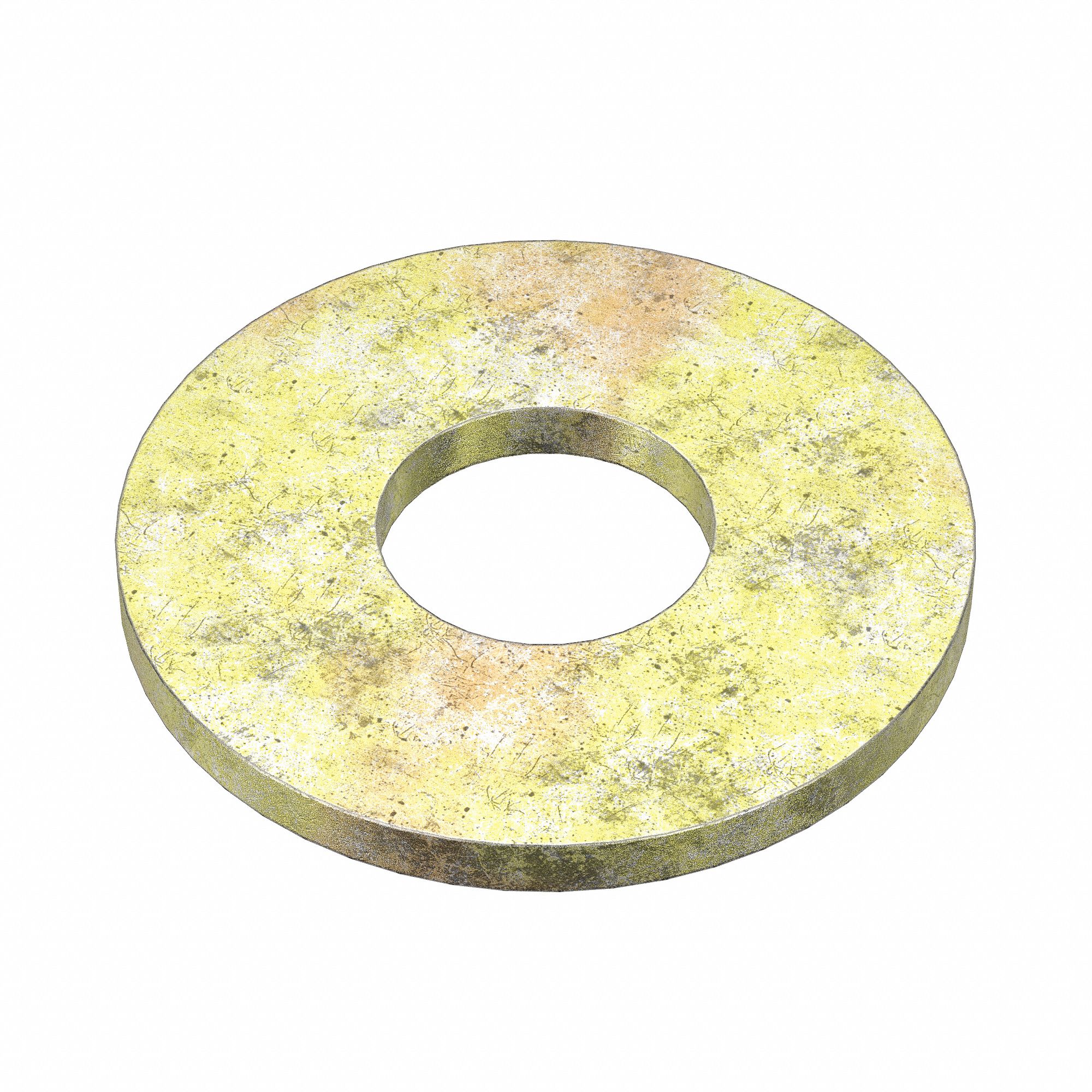 RONDELLE PLATE, P/VIS ⅝PO, ACIER, GRADE 2, ZINC JAUNE, DI 0,172PO, 750 PQ