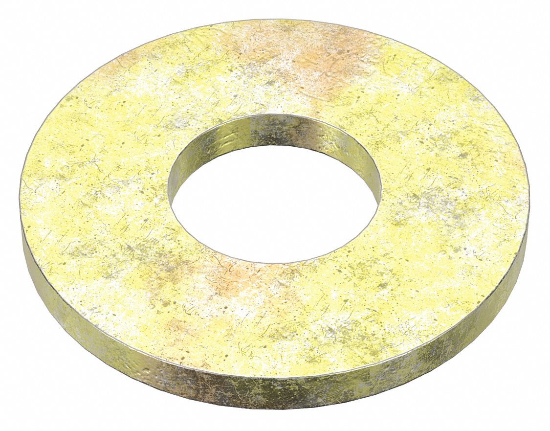 RONDELLE PLATE, P/VIS ¼PO, ACIER, GRADE 2, ZINC JAUNE, DI 0,313PO, 6500 PQQ