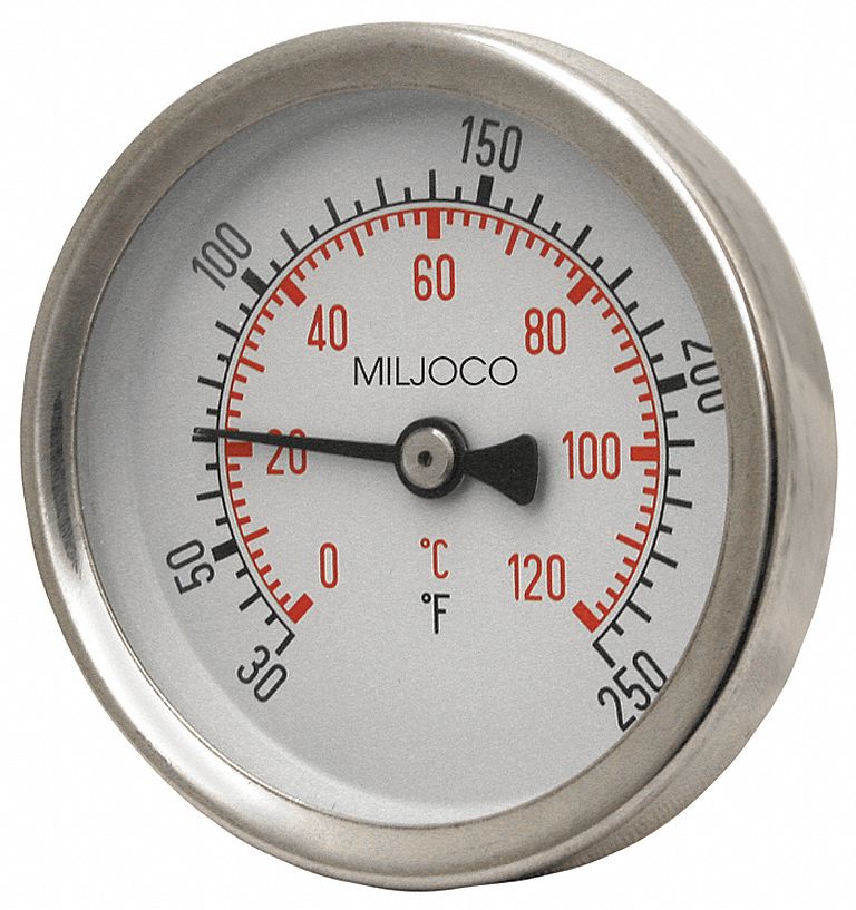 Spring Pipe Mount Dial Thermometer Grainger