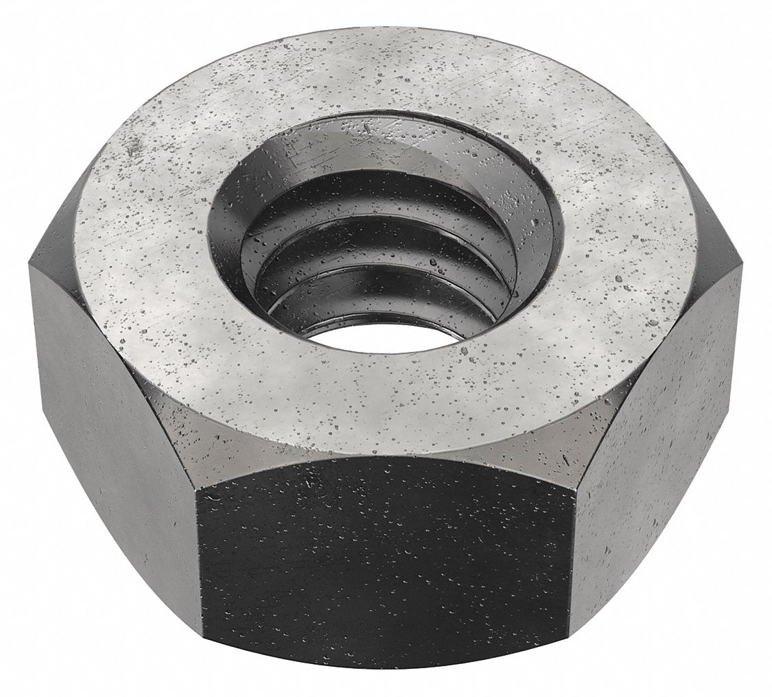 Hex Nut: Std Hex, 1/4"-20 Thread, 7/16 in Hex Wd, 7/32 in Hex Ht, Steel, Grade 8, Std, 100 PK