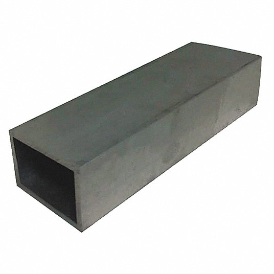Corrosion Resistant Rectangular Tubing: 36 in Overall Lg, 2 in Outside Ht, 3 in Outside Wd, Mill