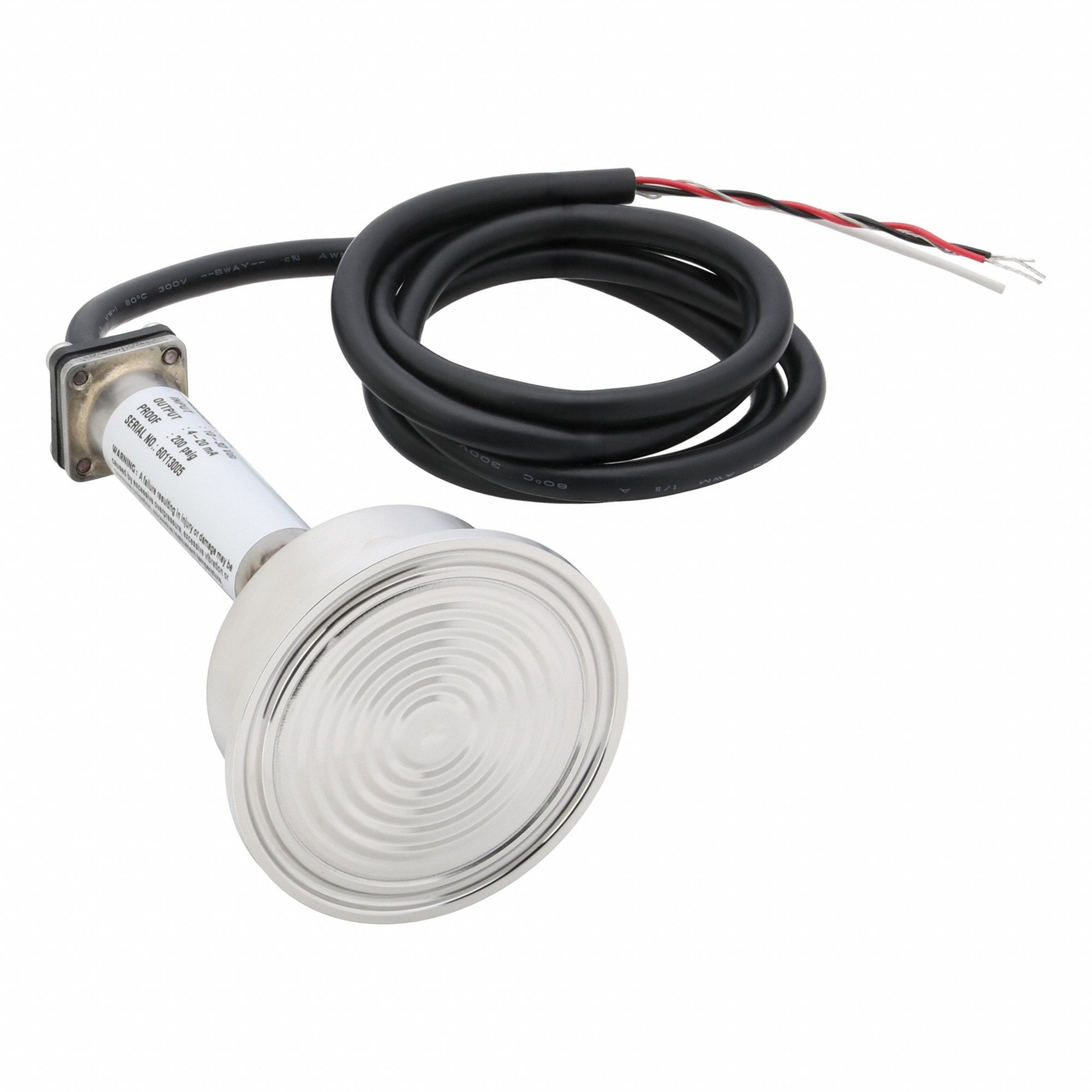 Sanitary Pressure Transmitter: 2 in Triclamp, 0 to 100 psi, 4 to 20mA DC, 4X
