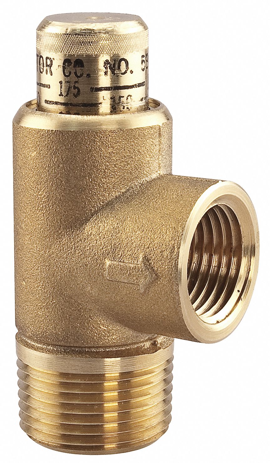 WATTS Calibrated Adjustable Relief Valve: Lead-Free Brass, MNPT, FNPT, 1/2  in Inlet Size